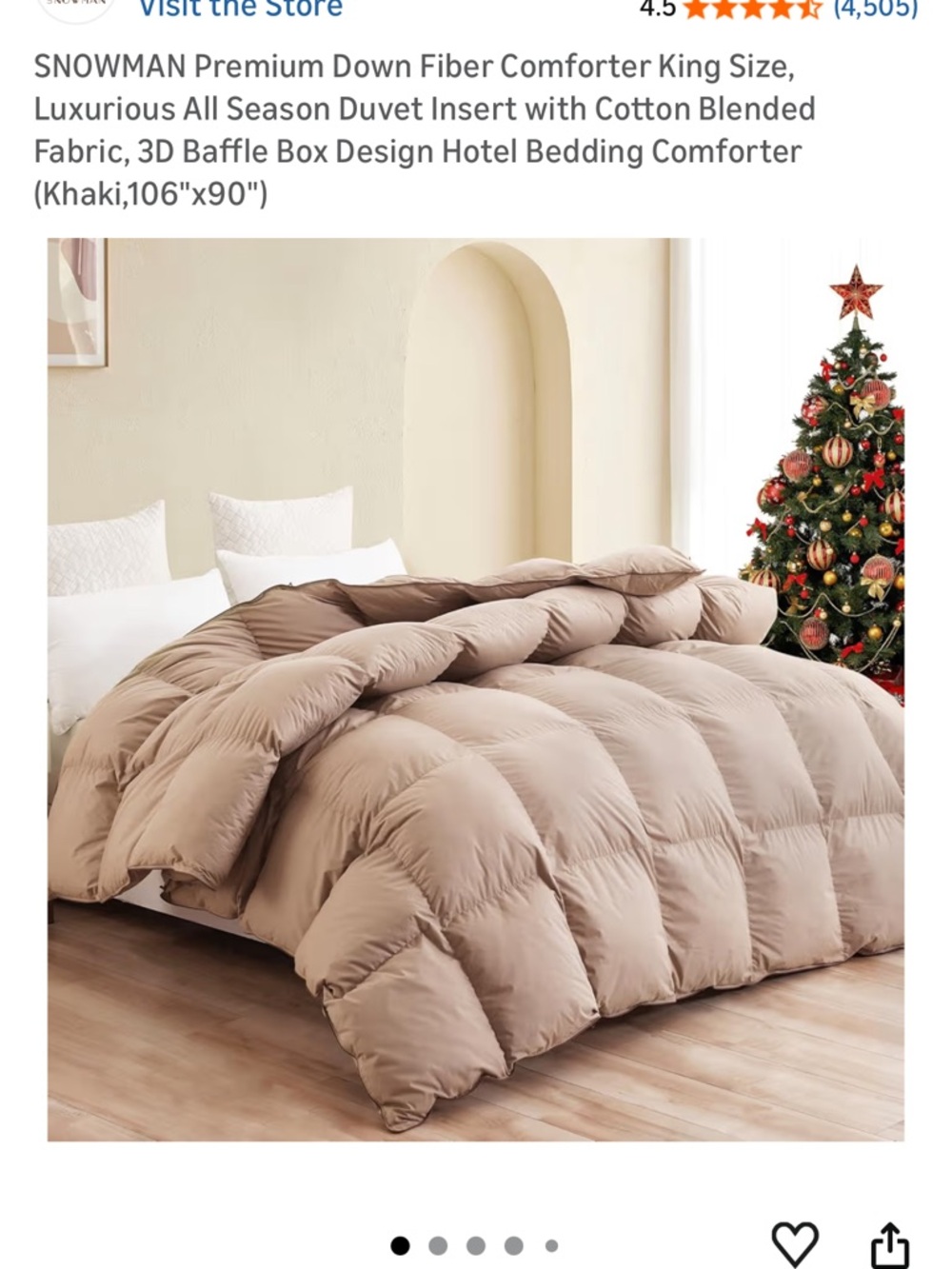 Premium Khaki Down Comforter / duvet insert– Snowman